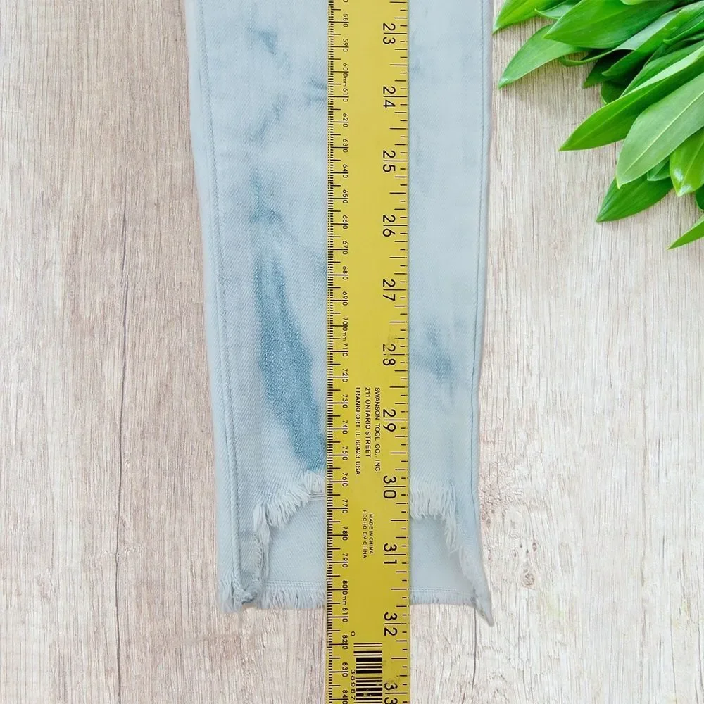 Old Navy Girls Ballerina Jeggings 10 Light Blue Raw Hem Stretch Adjustable Waist